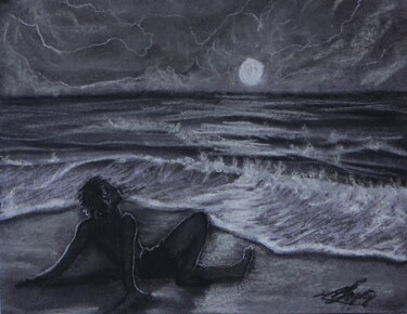 Tekening getiteld "Under the sun" door Alicia Lopez, Origineel Kunstwerk, Houtskool