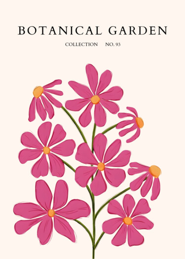Digitale Kunst getiteld "Botanical Garden Co…" door Chun Yu Guan, Origineel Kunstwerk, AI gegenereerde afbeelding Gemonteerd…