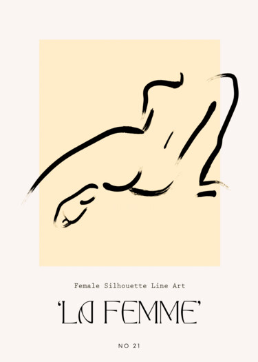 "'La Femme' Minimali…" başlıklı Dijital Sanat 春宇 关 tarafından, Orijinal sanat, AI tarafından oluşturulan görüntü Karton üzer…
