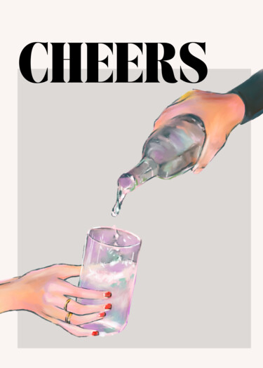 제목이 "Cheers - Celebratio…"인 디지털 아트 春宇 关로, 원작, AI 생성 이미지 판지에 장착됨