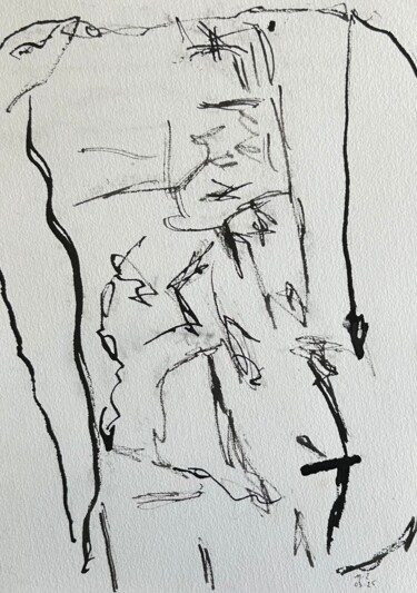 Corps en tension 绘画 标题为“Corps en tension” 由Michel Teulé, 原创艺术品, 墨