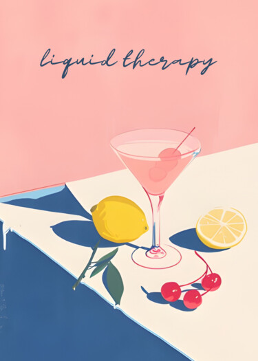Digitale Kunst getiteld "Liquid Therapy Cock…" door Chun Yu Guan, Origineel Kunstwerk, AI gegenereerde afbeelding Gemonteerd…