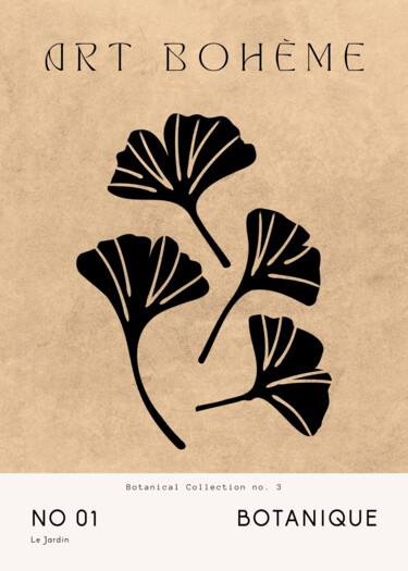 Digitale Kunst getiteld "Botanical Silhouett…" door Chun Yu Guan, Origineel Kunstwerk, AI gegenereerde afbeelding Gemonteerd…