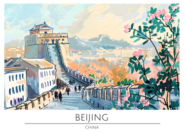 数字艺术 标题为“Beijing Wall Art Pr…” 由春宇 关, 原创艺术品, AI生成的图像 安装在纸板上