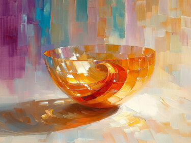 The Solar Bowl. Orange Harmony. Digitale Kunst getiteld "The Solar Bowl. Ora…" door Larisa Sidorova (Alsi), Origineel Kunstwerk, Digitaal Schilderwerk