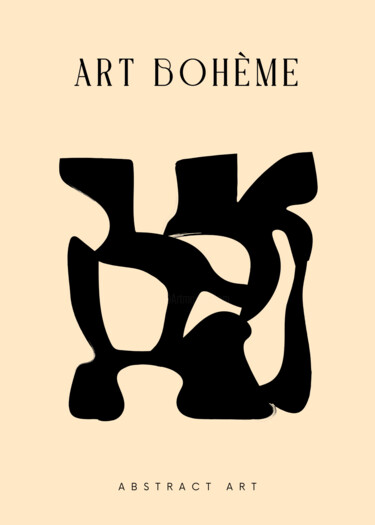 Digitale Kunst getiteld "Abstract Bohemian E…" door Chun Yu Guan, Origineel Kunstwerk, AI gegenereerde afbeelding Gemonteerd…