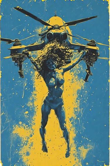 数字艺术 标题为“La Fée Drone - 01” 由Cosmicphil1, 原创艺术品, 数字油画
