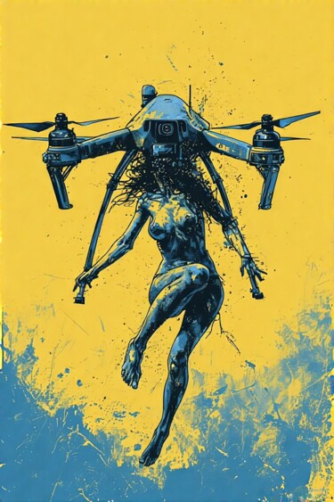 数字艺术 标题为“La Fée Drone - 10” 由Cosmicphil1, 原创艺术品, 数字油画