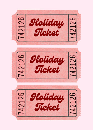 Digital Arts titled "Vintage Holiday Tic…" by Chun Yu Guan, Original Artwork, AI generated image Mounted on Cardboard