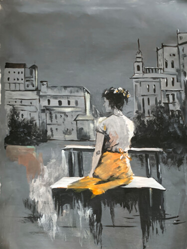Pittura intitolato "Urban Solitude" da Vita Schagen, Opera d'arte originale, Olio Montato su Telaio per barella in legno