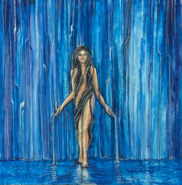 Schilderij getiteld "sacred water" door Anna Boich, Origineel Kunstwerk, Aquarel