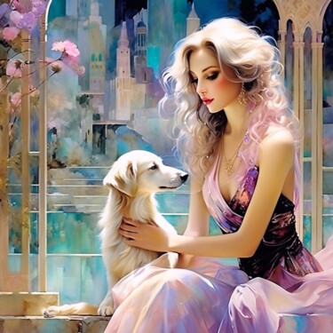 Digital Arts titled "Soirée d'été - Comp…" by Kyrielle Fantasy, Original Artwork, AI generated image