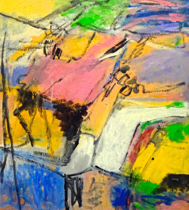 绘画 标题为“Composition 7208” 由Engelina Zandstra, 原创艺术品, 丙烯 安装在木板上