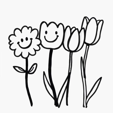 Four Ever Blooming Printmaking titled "Four Ever Blooming" by Ivy Blue, Original Artwork, Digital Print