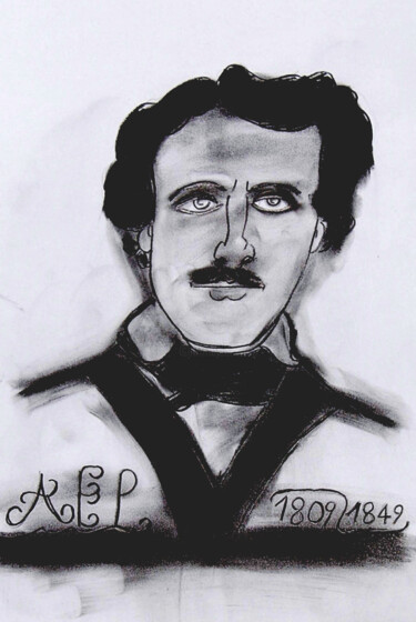 Рисунок под названием "Alan" - José Espiguinha, Подлинное произведение искусства, Древесный уголь