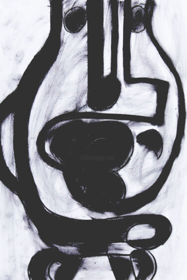 Dessin intitulée "Le vase3" par José Espiguinha, Œuvre d'art originale, Fusain