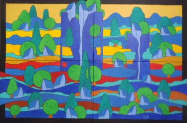 Peinture intitulée "COUCHER DE SOLEIL S…" par Michel Marant, Œuvre d'art originale, Acrylique Monté sur Châssis en bois