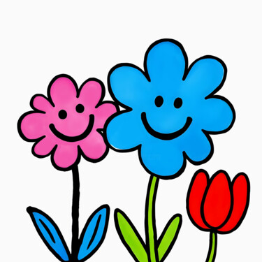 Wildly Blooming Printmaking titled "Wildly Blooming" by Ivy Blue, Original Artwork, Digital Print