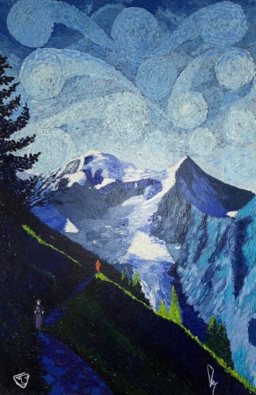 제목이 ""SUR LE SENTIER""인 미술작품 Eric Guillory로, 원작, 기름
