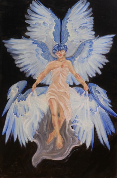 Pittura intitolato "Ange" da Raphaëlle Dubrulle, Opera d'arte originale, Olio