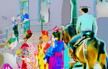 Fotografie getiteld "Guapas en la Romerí…" door Alfonso García, Origineel Kunstwerk, Digitale fotografie