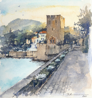 Château de la Napoule Pittura intitolato "Château de la Napou…" da Tatiana Alekseeva, Opera d'arte originale, Acquarello