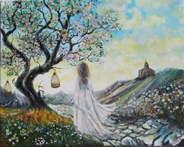 "The Road of Gentle…" başlıklı Tablo Lubа Mira tarafından, Orijinal sanat, Akrilik Diğer sert panel üzerine monte edilmiş