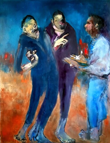 Un accord misérable Painting titled "Un accord misérable" by Laurence Pustoc'H, Original Artwork, Oil Mounted on Wood Stretcher frame