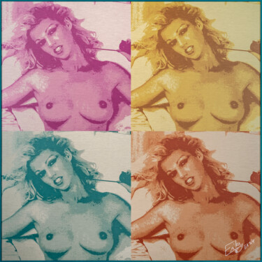 Printmaking titled "BL coeur stylisé" by Erika Cool, Original Artwork, Digital Print Mounted on Aluminium