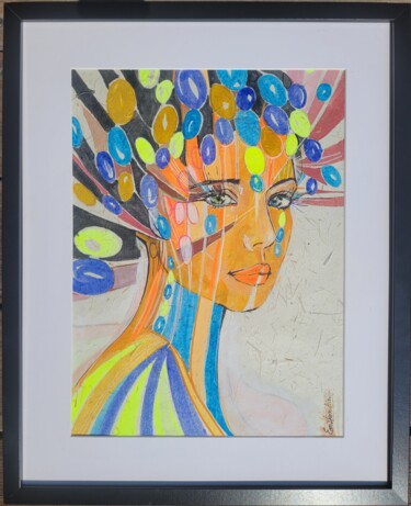 Peinture intitulée "Les perles d'eau" par Elisabeth Constantin, Œuvre d'art originale, Acrylique