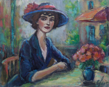 She Came Early Painting titled "She Came Early" by Olga Lysenko, Original Artwork, Oil Mounted on Cardboard
