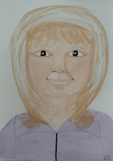Pittura intitolato "France Gall" da Lourdes M, Opera d'arte originale, Acquarello