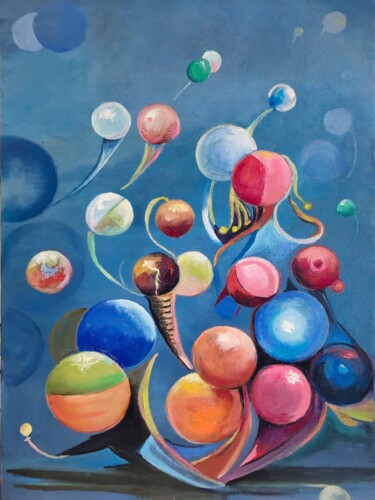 Gravity in Color Pittura intitolato "Gravity in Color" da Arto Mkrtchyan, Opera d'arte originale, Olio Montato su Telaio per barella in legno
