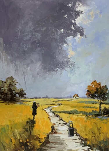 Homecoming Journey Pittura intitolato "Homecoming Journey" da Vita Schagen, Opera d'arte originale, Olio Montato su Telaio per barella in legno