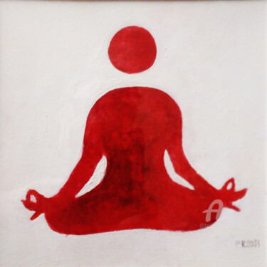 Pintura intitulada "ZEN RED" por Paolo Rizzi, Obras de arte originais, Óleo