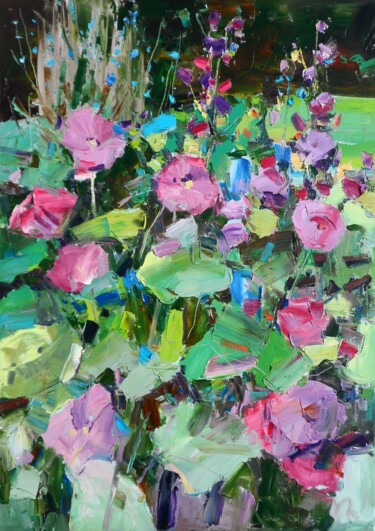 Pintura intitulada "" Night mallows"" por Yehor Dulin, Obras de arte originais, Óleo Montado em Armação em madeira