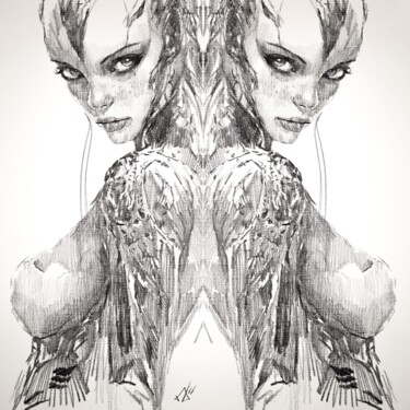 Tekening getiteld "The Reflected Cosmo…" door Andros K., Origineel Kunstwerk, Grafiet