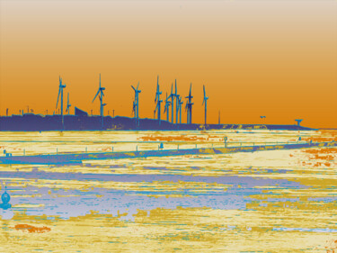 Rotterdam Docks Placid Evening on the North Sea "Rotterdam Docks Pla…" başlıklı Dijital Sanat Dave Collier tarafından, Orijinal sanat, 2D Dijital Çalışma