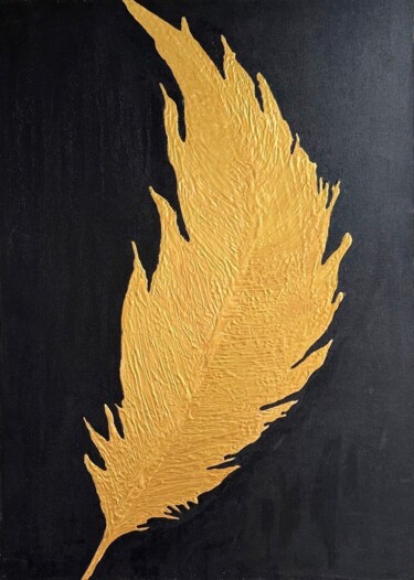 Pittura intitolato "Bird feathers" da Anna Chekanina, Opera d'arte originale, Acrilico