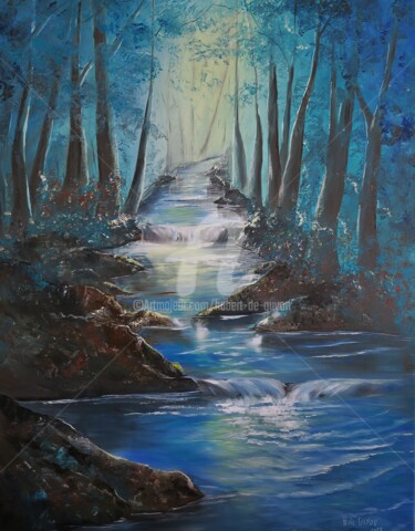 Peinture intitulée "sous bois 9" par Hubert De Guyon, Œuvre d'art originale, Huile Monté sur Châssis en bois