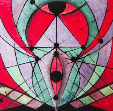 Pittura intitolato "Nosso tempo 23-C" da Antonio Guimaraes, Opera d'arte originale, Acrilico
