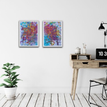 绘画 标题为“Set of 2 Colorful W…” 由Diana Dimova - Traxi, 原创艺术品, 水彩