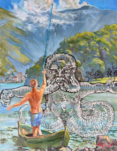 "Triton and the Fish…" başlıklı Tablo Peter Otlan tarafından, Orijinal sanat, Petrol