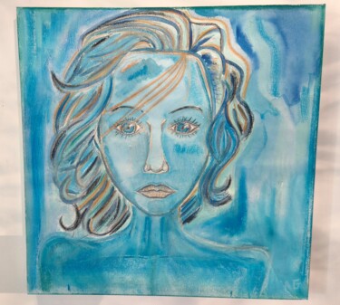 Peinture intitulée "Portrait femme" par Art.Rahel.G, Œuvre d'art originale, Aquarelle