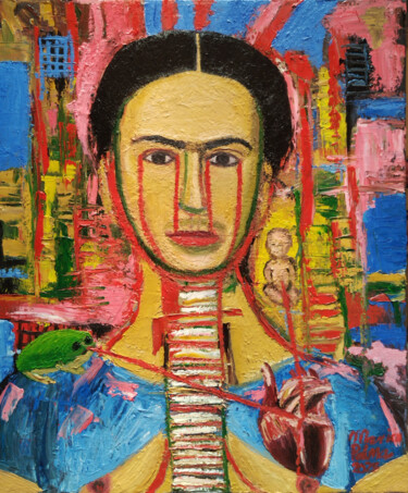 Las emociones de Frida Kahlo, versión cruda "Las emociones de Fr…" başlıklı Tablo Mauricio Palma tarafından, Orijinal sanat, Petrol