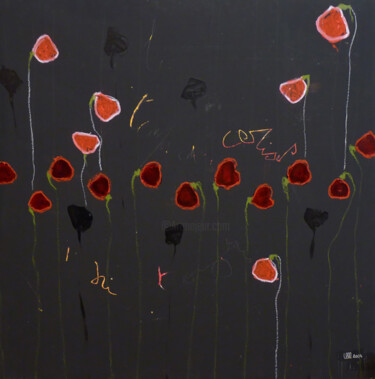Le Temps des Cerises n°3 Painting titled "Le Temps des Cerise…" by Ovni Delaville, Original Artwork, Acrylic Mounted on Cardboard