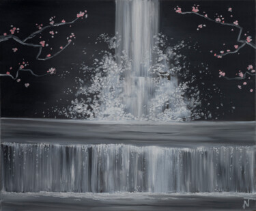 Pittura intitolato "CASCADE EN RAFALES" da Nicolas Tohi, Opera d'arte originale, Olio Montato su Telaio per barella in legno