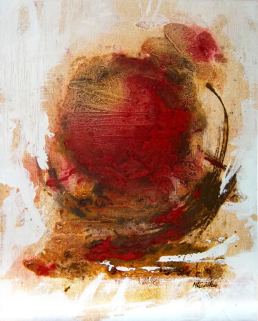 绘画 标题为“Soleil Rouge” 由Nicolas Le Guillou, 原创艺术品, 丙烯 安装在木质担架架上