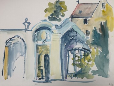 Schilderij getiteld "Le passage des Invi…" door Rosaé, Origineel Kunstwerk, Aquarel