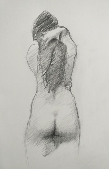 Tekening getiteld "Figure Study (Mailé…" door Guido Mauas, Origineel Kunstwerk, Grafiet